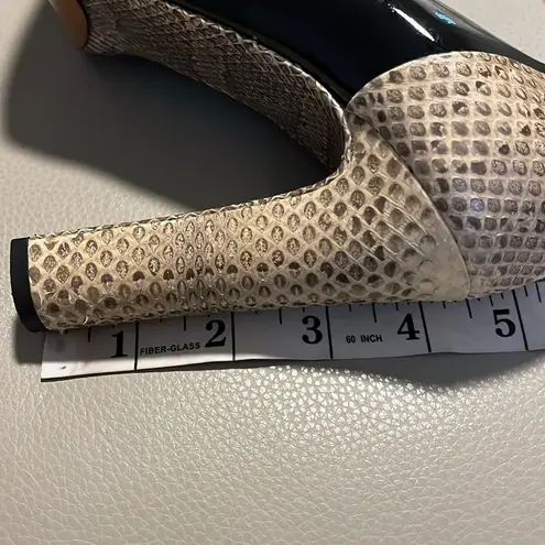 Chloé Black patent leather animal print high heels EUSz 39 US 9 Snake Python