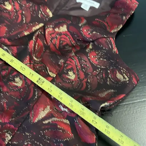 Motherhood maternity Floral Sleeveless Dress in Red and Gold