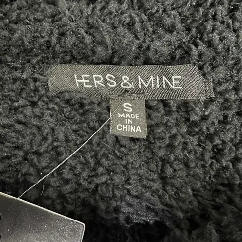 Hers & Mine NWT Duster Cardigan Womens S Black Open Front Chore Pockets Longline