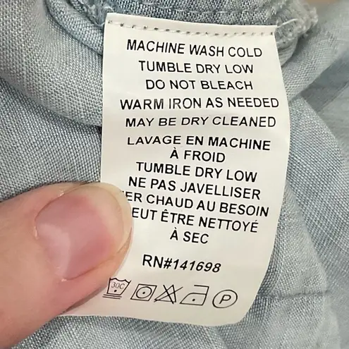 Ramy Brook Chambray Romper Esie Off The Shoulder Sz S Shortall Light Blue Retro