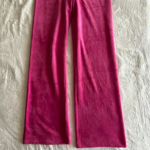 Juicy Couture Pink Velour Low Rise Straight Leg Pants