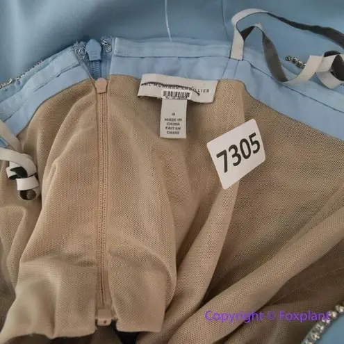 Monique Lhuillier ML Strapless Sweetheart Dress blue, size 4