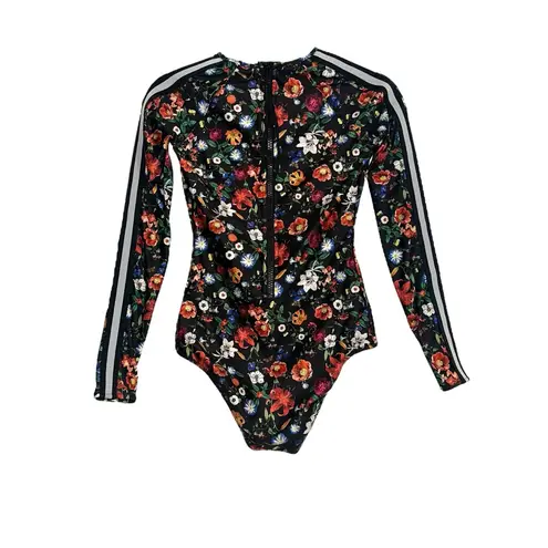 The Upside Paddle Suit Long Sleeve Black Floral Swimsuit US 4 in Wildflowers