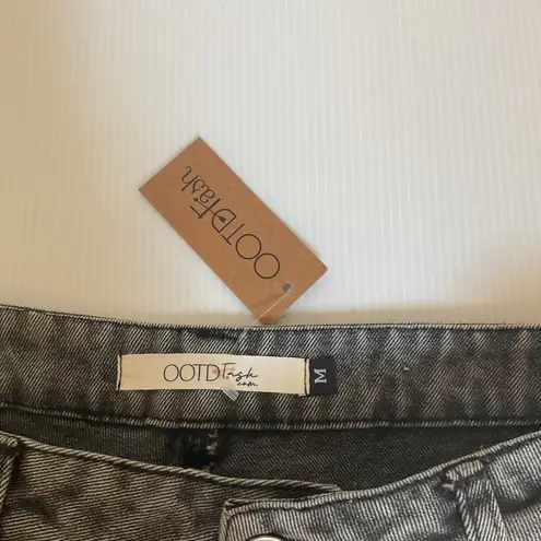 Ootdfash Vintage Style Gray Barrel Jeans – High Waist Tapered Denim Pants (M)