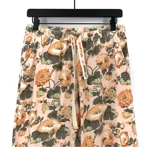 Sundance Flannel Pajama Set Peach Green Florals M