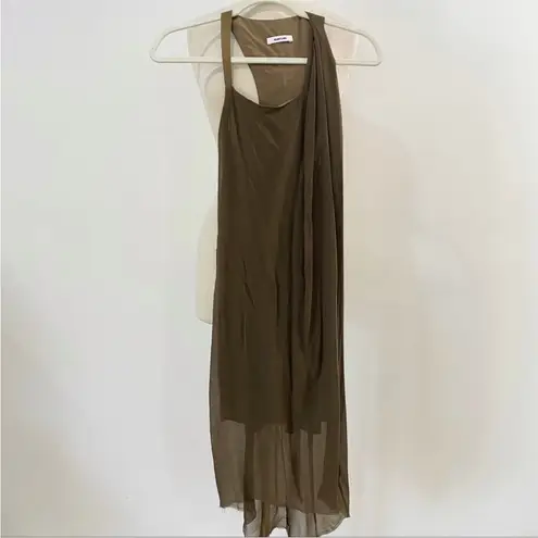 Helmut Lang leather and silk dress Y2K