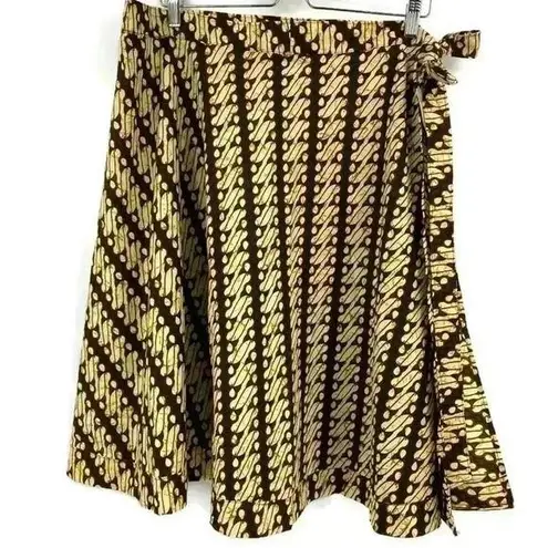 Tropiko By Kultura Brown and Beige Wrap Skirt Size OS