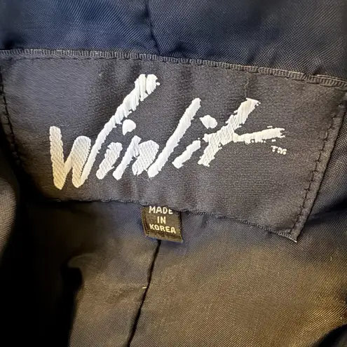 Vintage Winlit Leather Trench Coat S Black Paisley Embossed 80s Western Korea