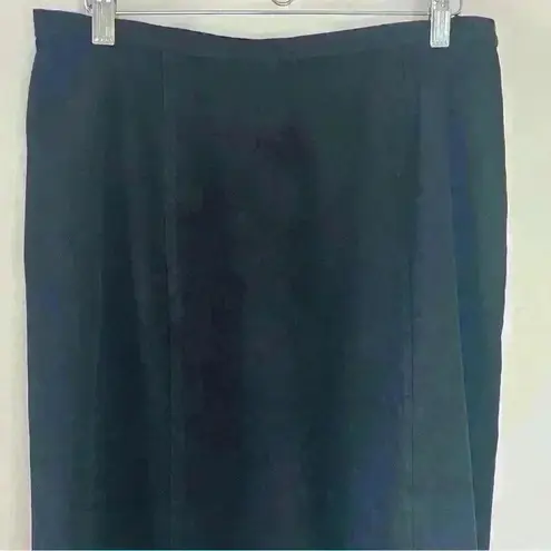 LL Bean Sz 12 Womens Black Faux Suede Maxi Skirt Modest Minimalist Capsule