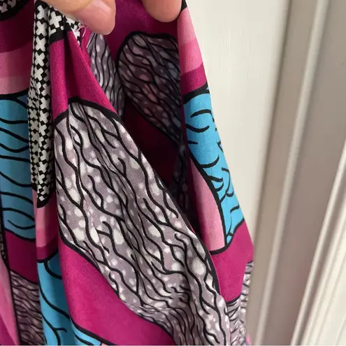 Vibrant Multicolor Women's Skirt handmade retro artsy costume dress up flared Pink Size undefined