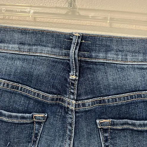 Mother Jeans Cha Cha Fray Girl Crush Crop Flare Raw Hem Designer Denim Sz 29 Blue