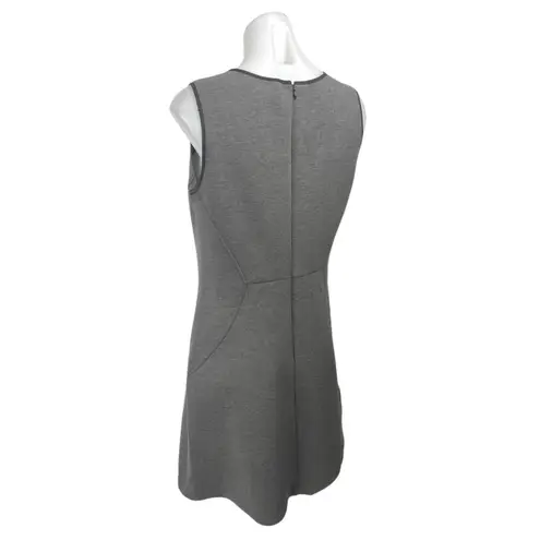 Andrew Marc Gray Sleeveless Scuba Slim Fit Zipper Mini Shift Tank Dress Size 8