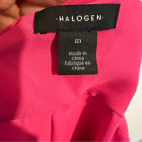 Halogen  Pink Faux Wrap Around Top Bright Pink Size Medium