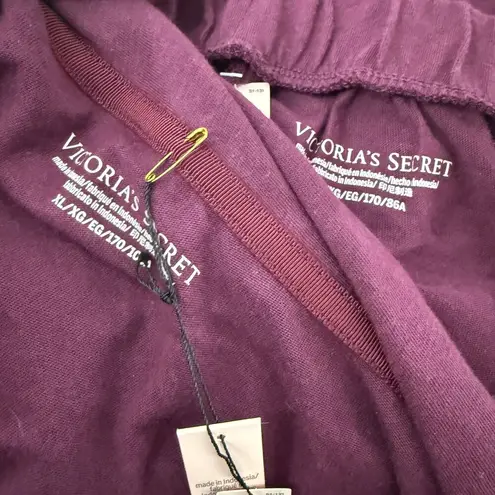 Victoria's Secret  Burgundy Lace Accent Lounge Pajama Set Womens Xlarge