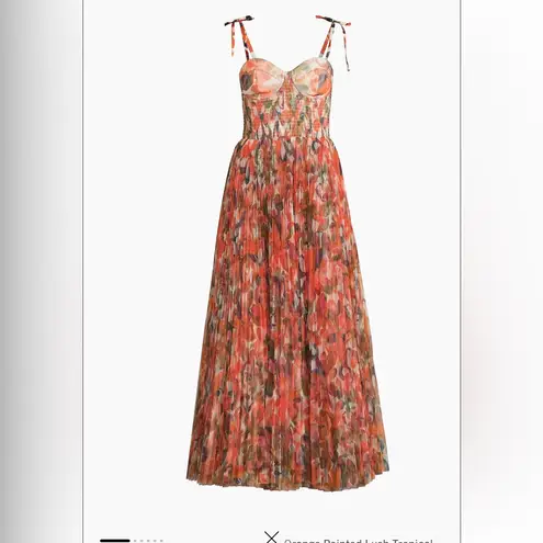 Hutch NEW Brianna Orange Tropical Floral Maxi Dress, Small, MSRP $398