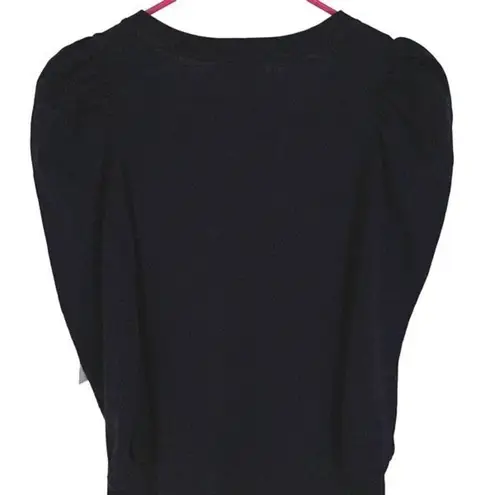 Nation Ltd Womens V-Neck Puff Sleeve Ruffled Hem Mini Dress Black Size XS NWT