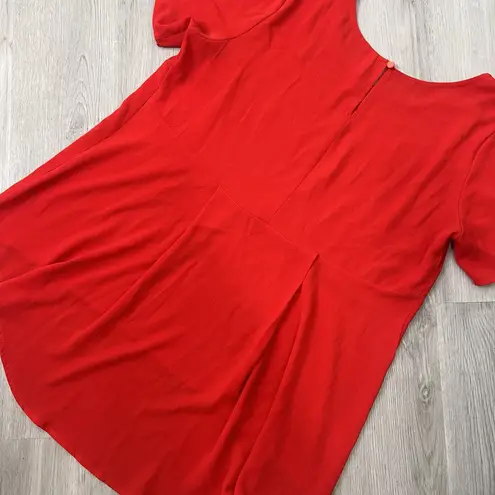 Ny Collection Professional Festive Dressy red blouse flowy top sizeL