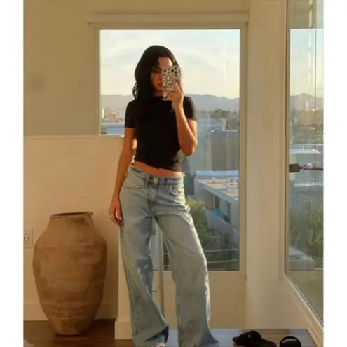 SKIMS Stretch Cotton Tee in Soot Black Size XX-Small