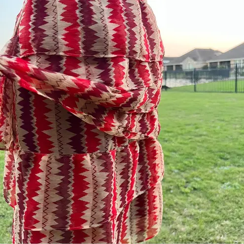 Anna Sui Anthropologie Terrawat tiered red multicolor skirt