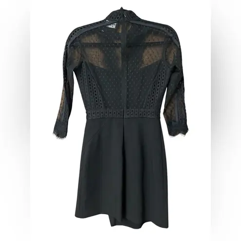 The Kooples black lace upper wrap dress