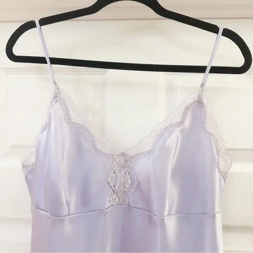 Satin Pastel Lavender Lace Lingerie Mini Slip Dress sz Small Purple