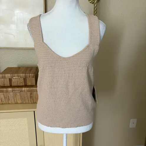 Nation Ltd Bella Smocked Tank in Almond Milk Size XL NWT
