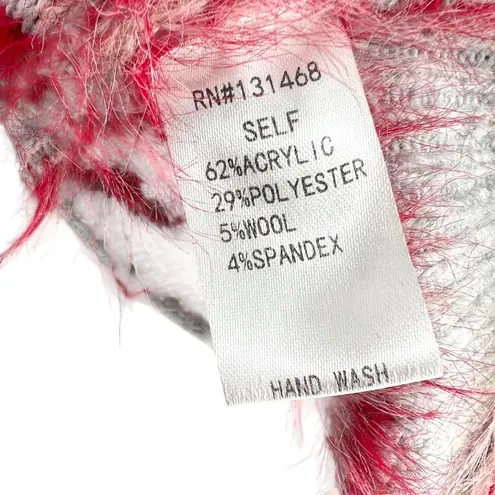 FATE Fair Isle Sweater Crewneck Gray Red Pink Size Medium