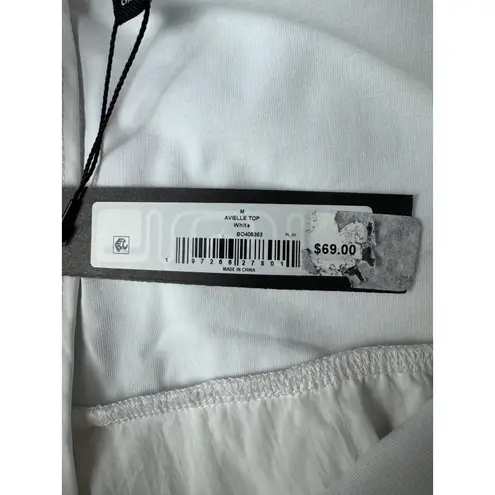 Steve Madden  White Square Neck Peplum Long Sleeve Top Women's Size Medium