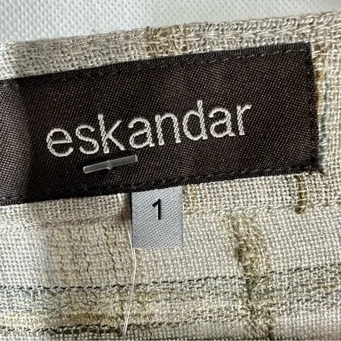 Eskandar Linen Open Cardigan Mid Plus Jacket Coat Size 1 Large grey