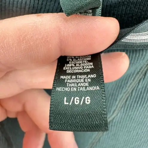 SKIMS L/G Ribbed Long Sleeve Leggings Forest Green Lounge Sleep Athleisure