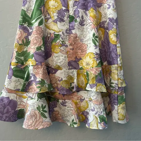 Here Comes the Sun multicolored floral ruffled dress size small