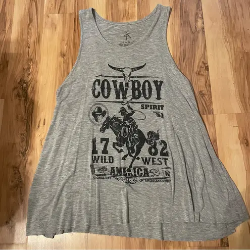 Western retro flowy tank top Gray
