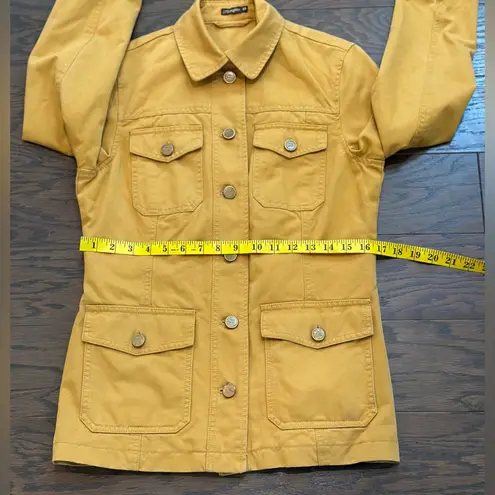 J. McLaughlin  Classic Twill Cargo Utility Jacket in Mustard Yellow Size XS