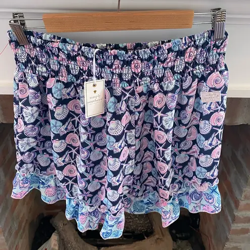 Simply Southern NWT  Sea Shell Ruffle Drawstring Shorts New One Size Fits Most