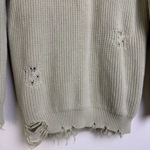 SER.O.YA Devlin Sweater Womens Small Sage Pullover Distressed Pullover Grunge * Green