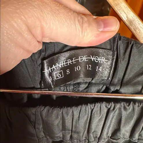 Maniere De Voir Black Satin Joggers Size 6 (XS to Large)