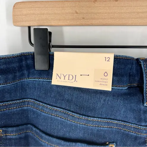 NYDJ 5 Pocket Denim Skirt In Cooper Dark Blue Stretch NWT Size 12