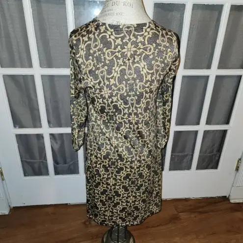 J. McLaughlin  Womens Devon Scroll Crew Neck Printed Swing Dress Medium