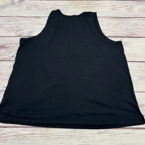 Peloton Graphic Muscle Tank in Black Cotton Size 1X