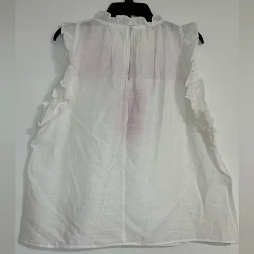 THML Sleeveless White and Pink Embellished Summery Blouse