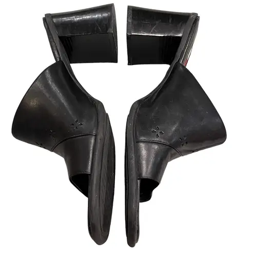 Tommy Hilfiger Vintage  Black Leather Y2K Chunky Mules