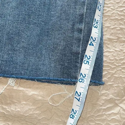 NYDJ Womens Crop Jeans Lift X Tuck Technology Cutoff Button Medium Wash Blue 16