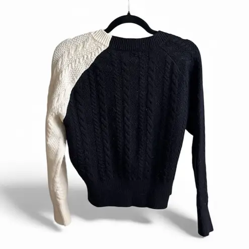 Cloud Ten Two-Tone Wrap Cable Knit Sweater