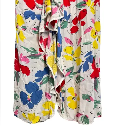 Rixo x Target Women’s White Floral Mock Neck Ruffle Midi Dress Size 2