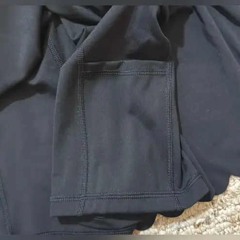 Aerie OFFLINE by  Black High-Rise Scalloped Edge, Lined Athletic Skort SIZE M