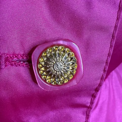 Vintage 80s J. Gallery Bright Pink Long Coat Jacket Raincoat Women’s Size 5/6