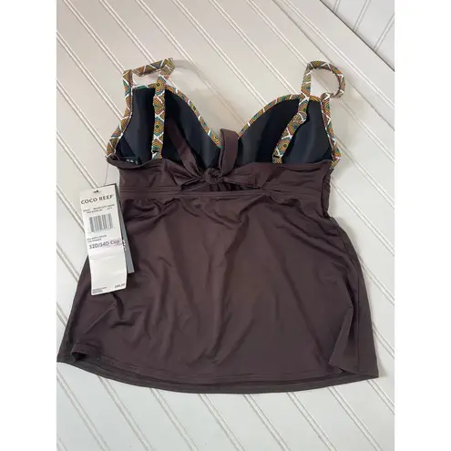 Coco reef NWT Top Brown Molded Cups Swim Tankini Paddle Surf Size 32D
