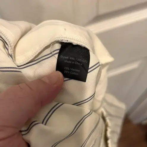 Jenni Kayne $295 Bianca Pants Cream With Navy Stripe Womens Size XL