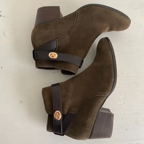 Coach Leather Suede Ankle Boot Brown