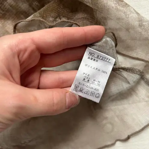 Rosa Cherie brown purple print sheer babydoll top Size large